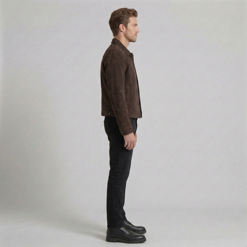Men's Faux-Suede Overshirt Jacket
