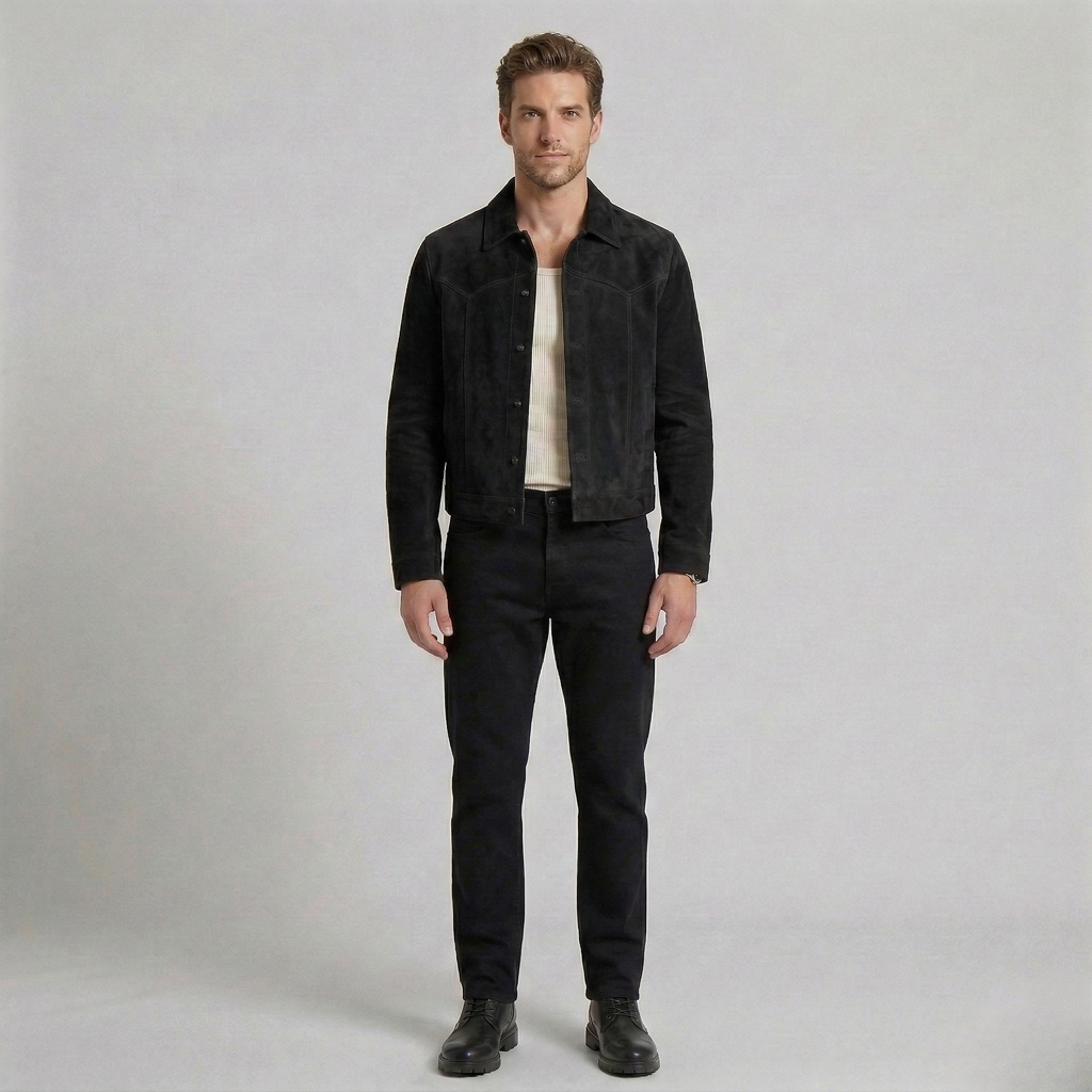 Men's Faux-Suede Overshirt Jacket