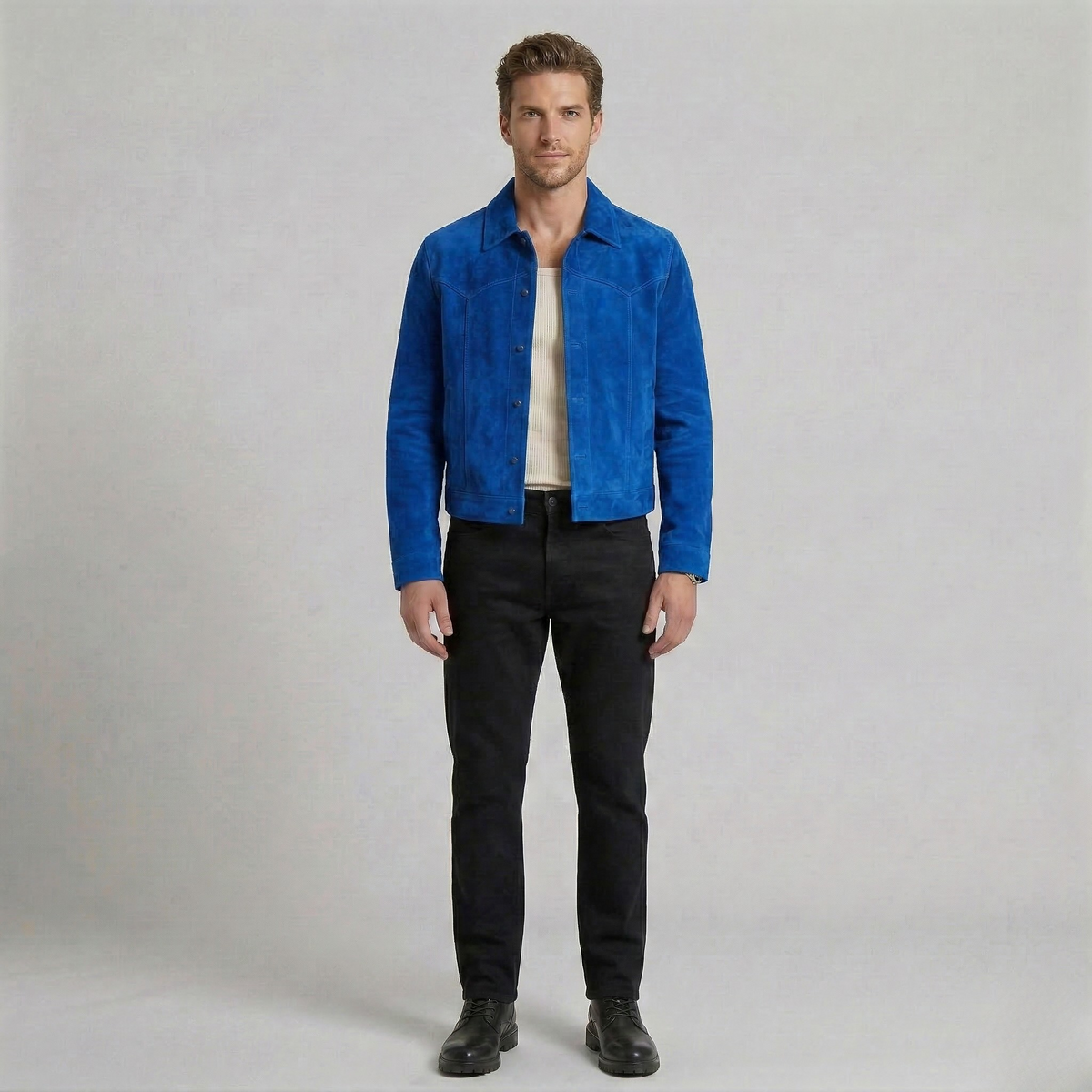 Men's Faux-Suede Overshirt Jacket
