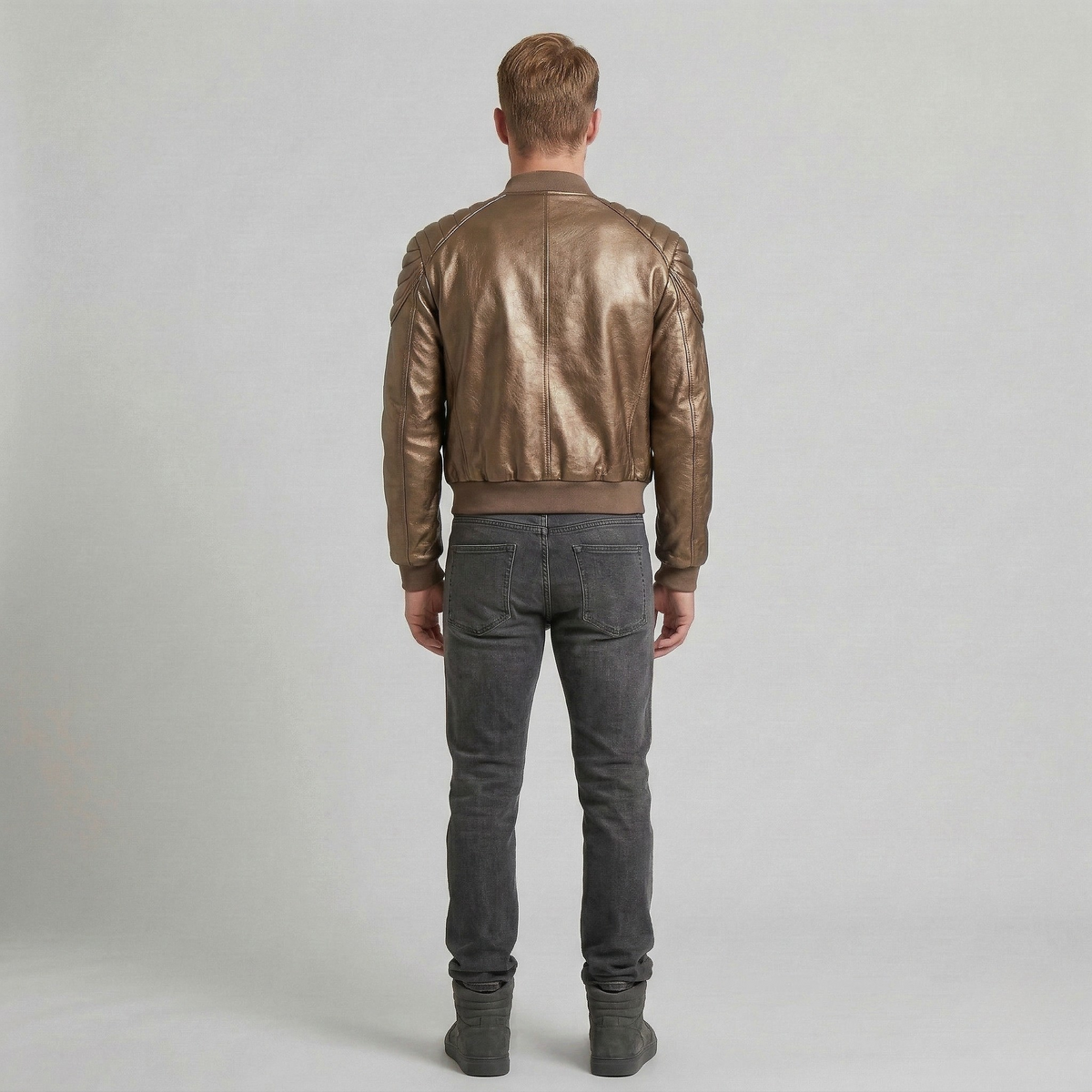 Men's Metallic Quilted Bomber