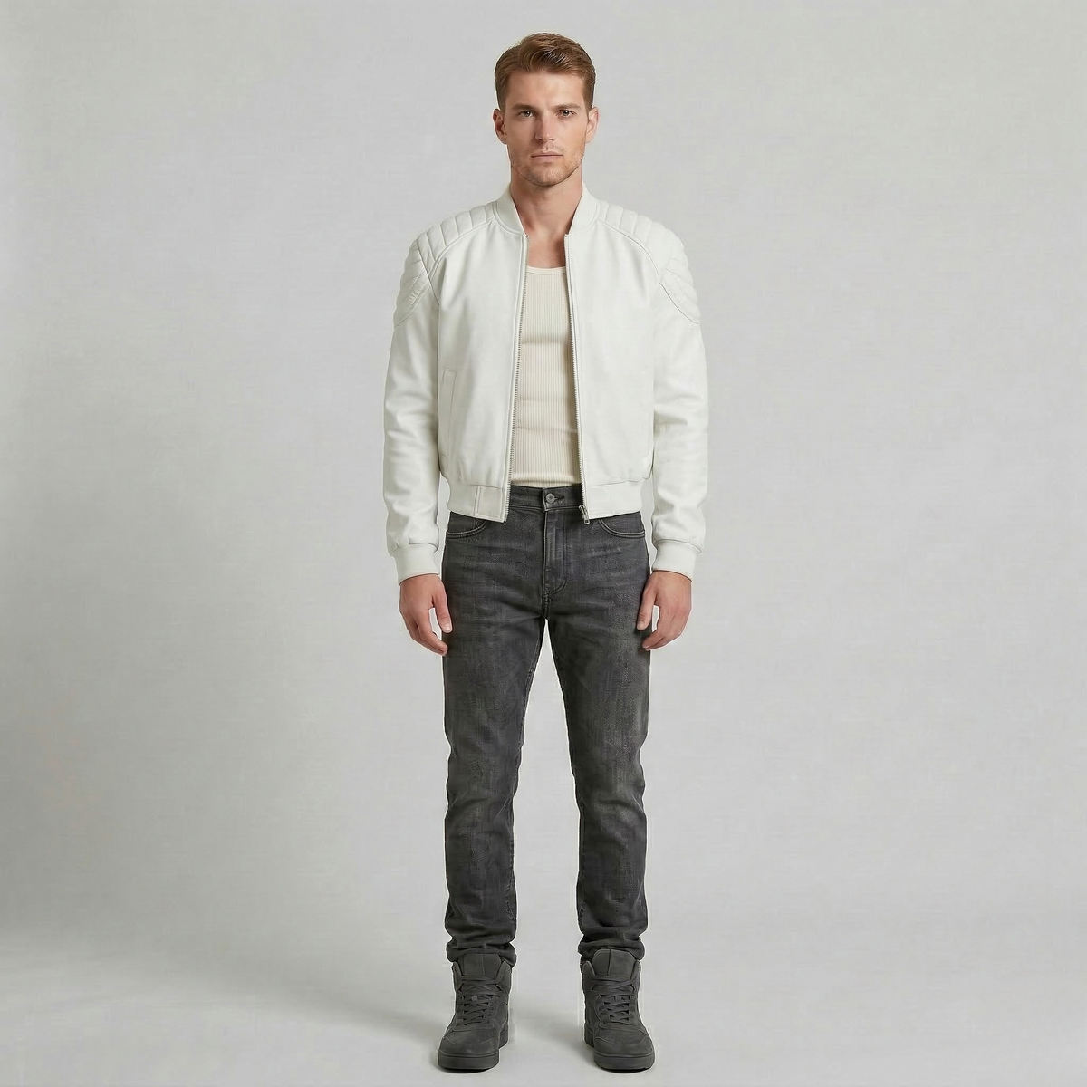 Men's Metallic Quilted Bomber