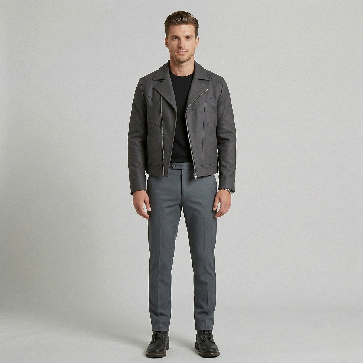 Men's Zip-Front Moto Jacket