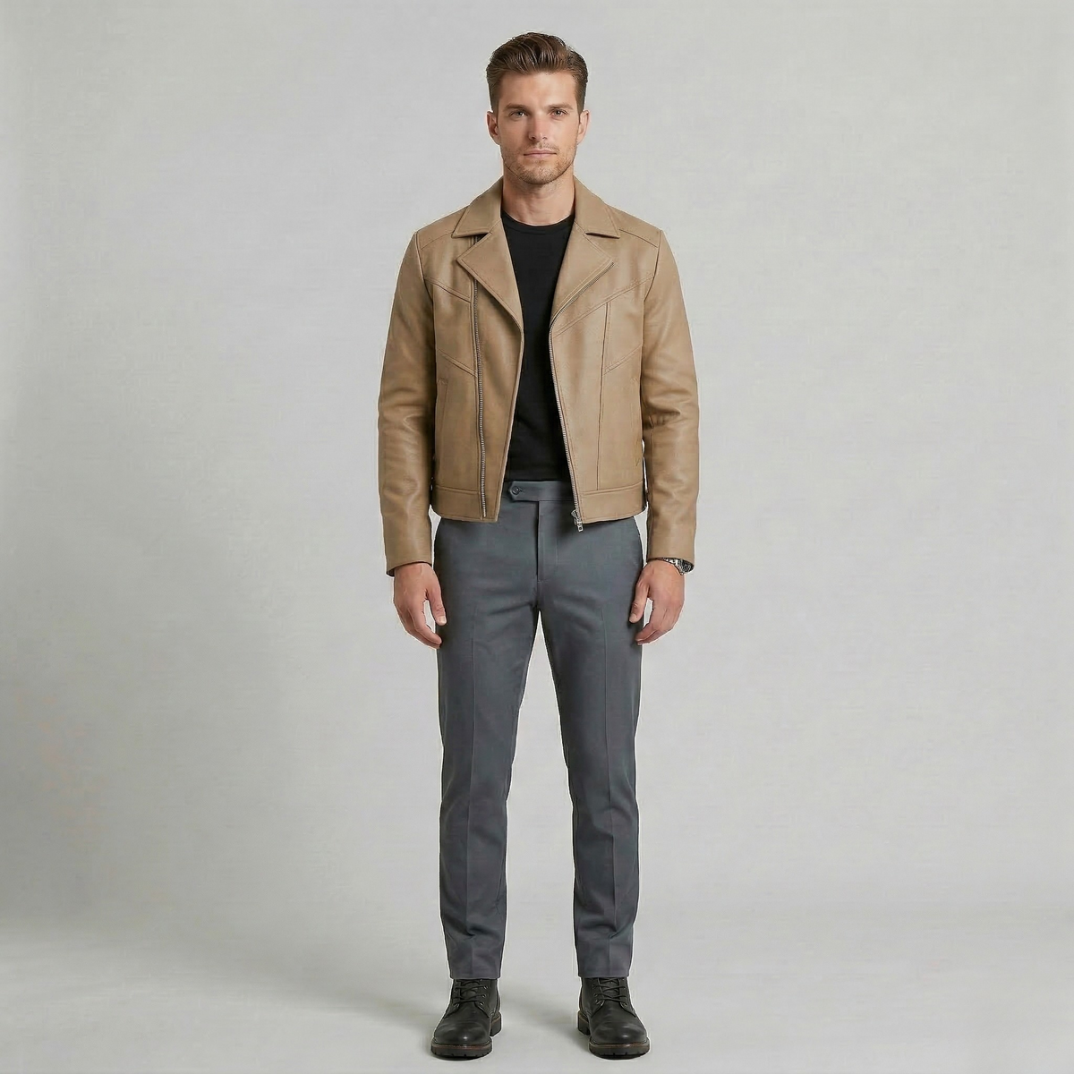 Men's Zip-Front Moto Jacket