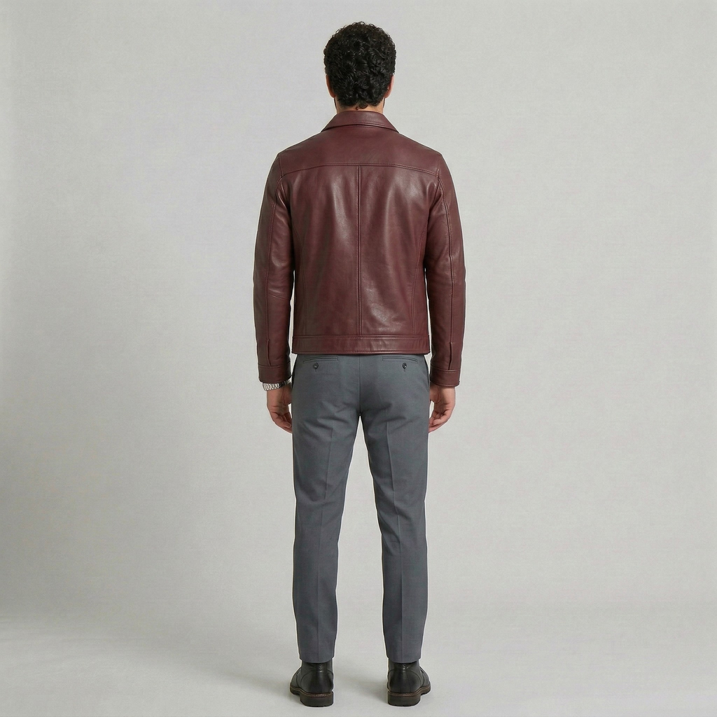 Men's Faux-Leather Shirt Jacket