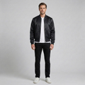 Men's Satin-Sheen Bomber Jacket
