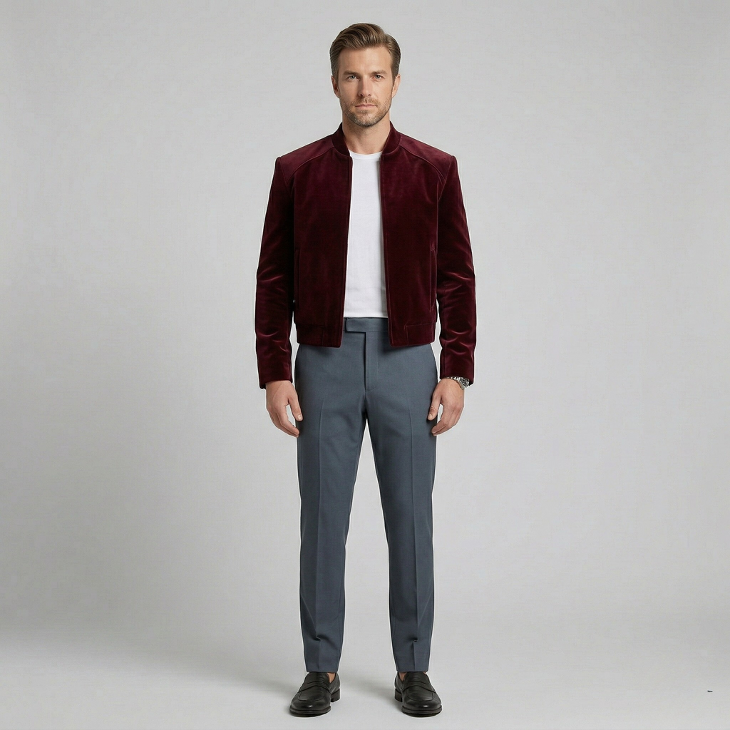 Men's Velvet-Touch Bomber Jacket