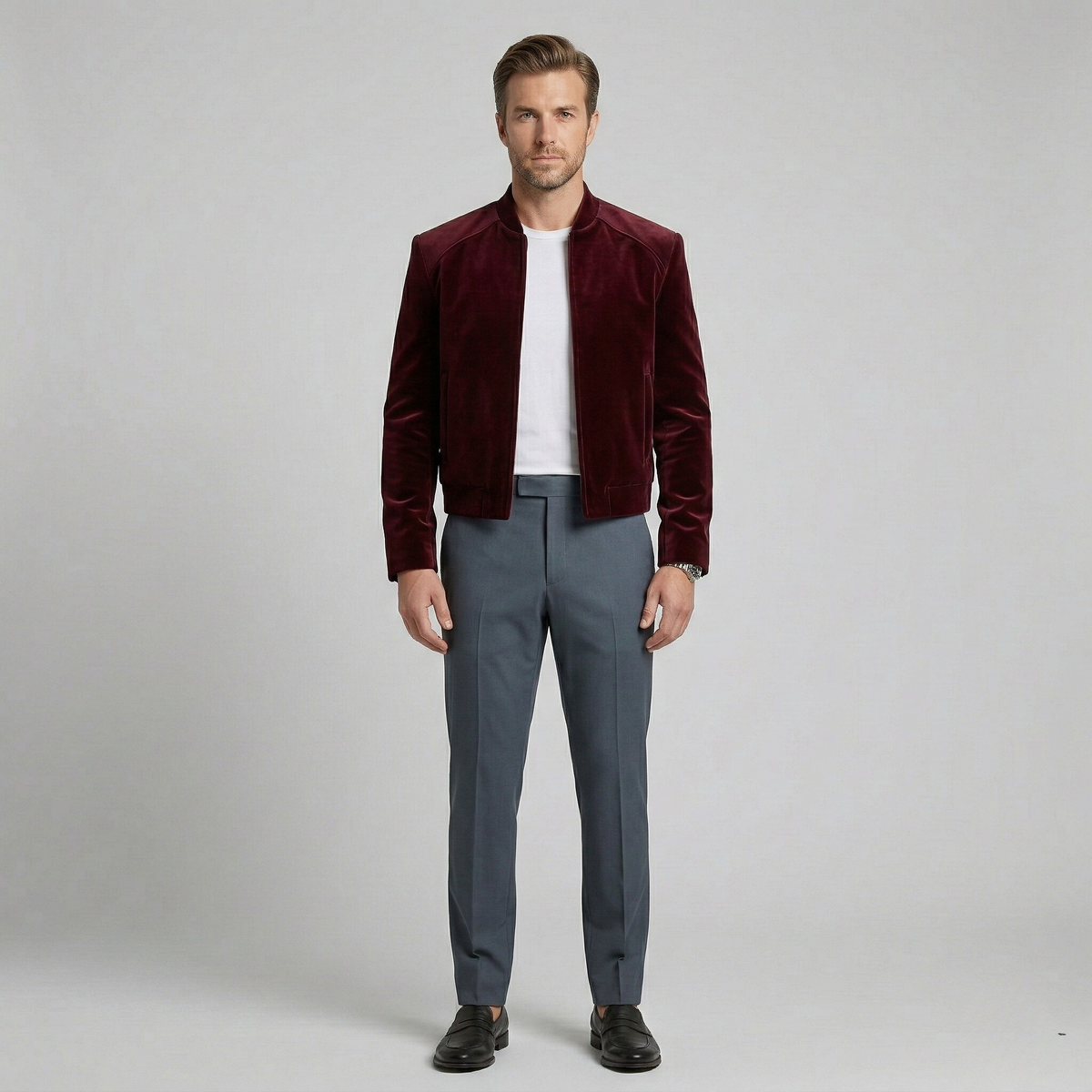 Men's Velvet-Touch Bomber Jacket
