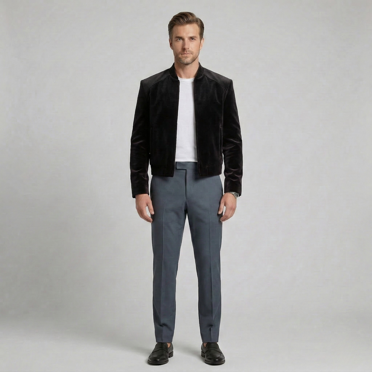 Men's Velvet-Touch Bomber Jacket