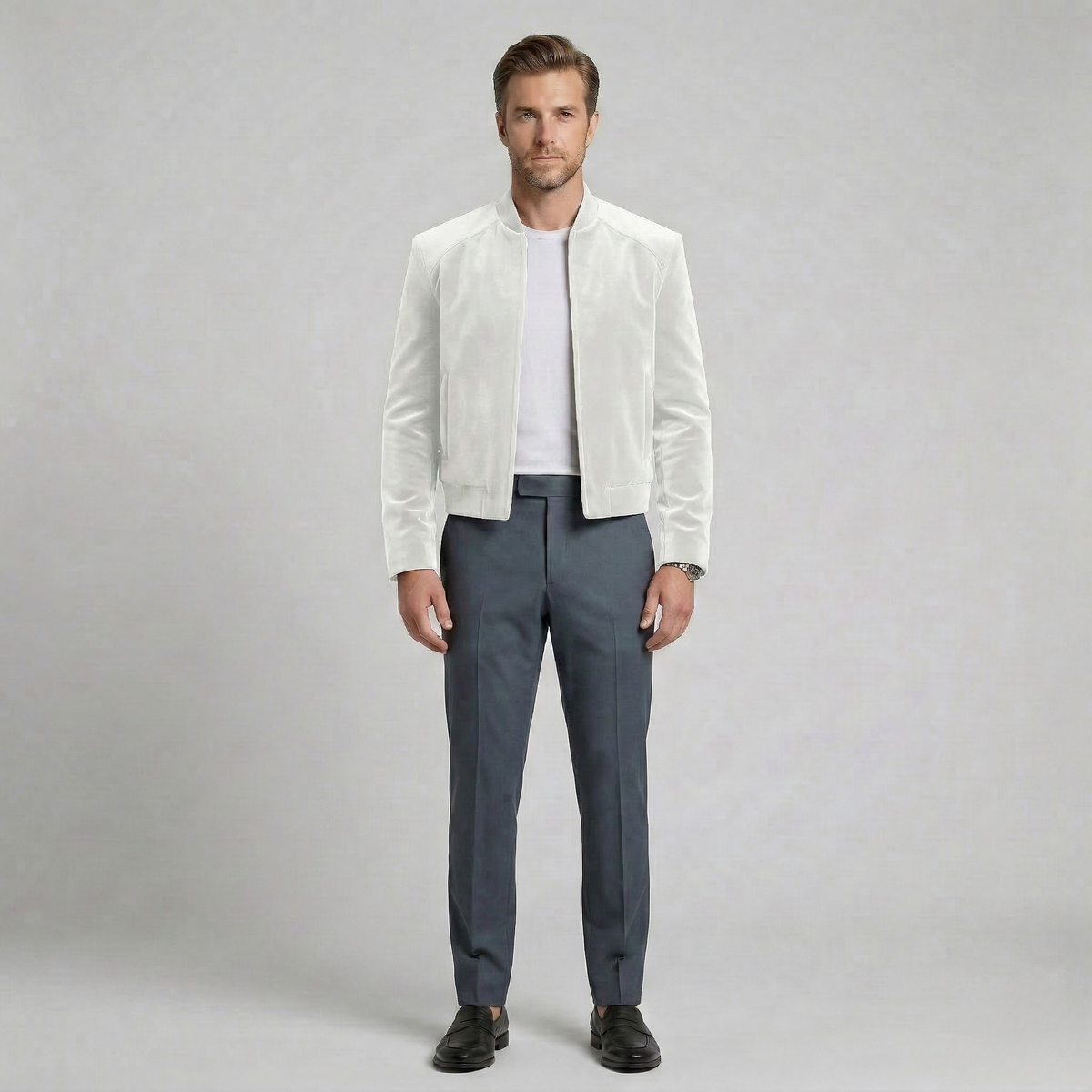 Men's Velvet-Touch Bomber Jacket