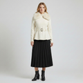 Women's Faux-Fur Trim Belted Jacket