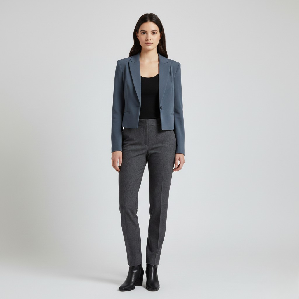 Women's Cropped One-Button Blazer