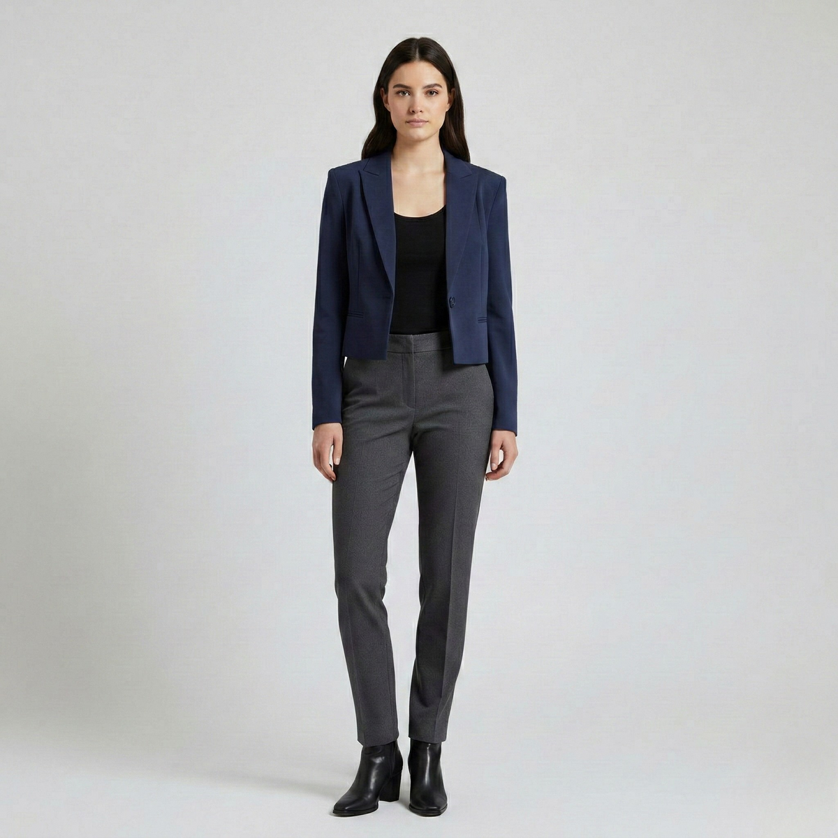 Women's Cropped One-Button Blazer