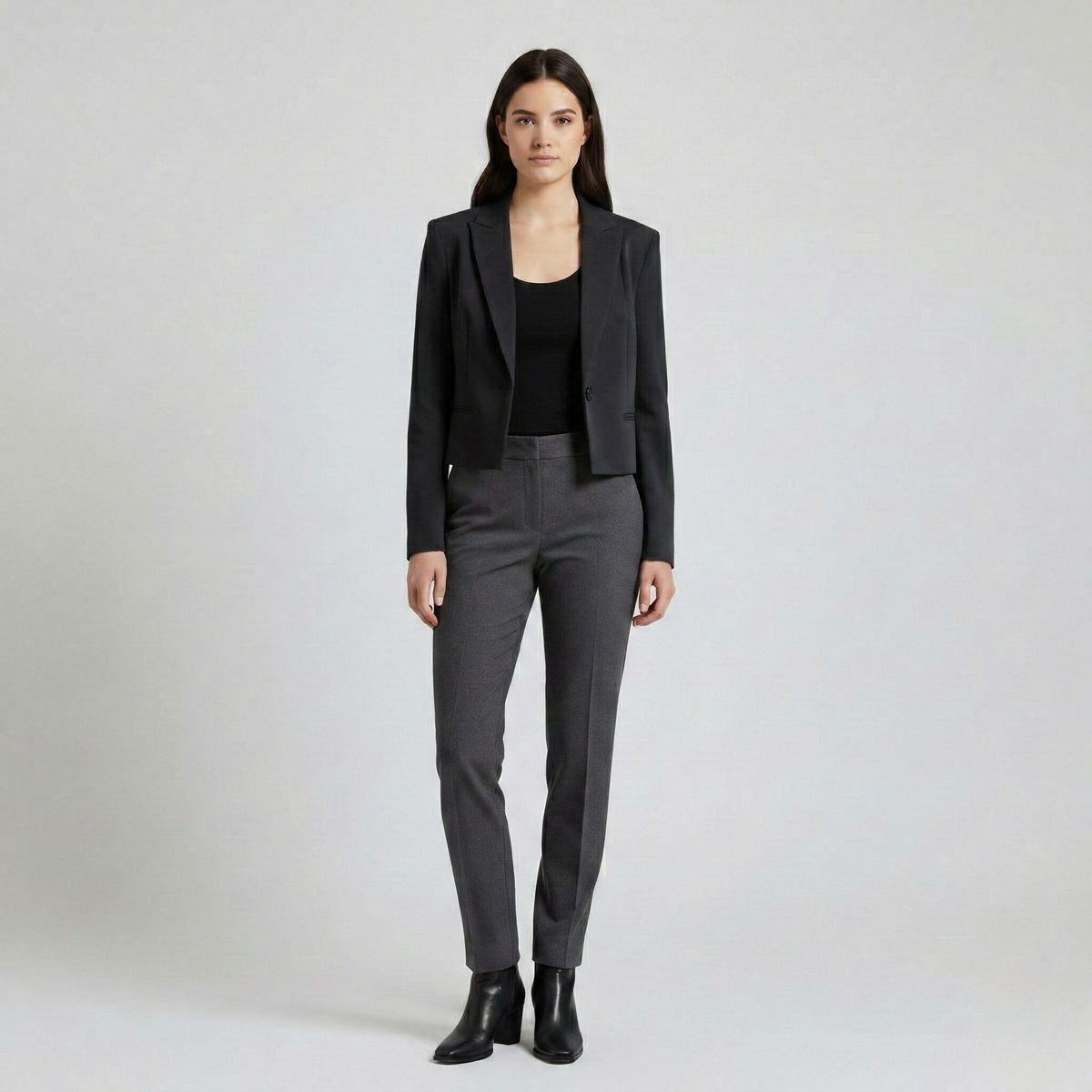 Women's Cropped One-Button Blazer