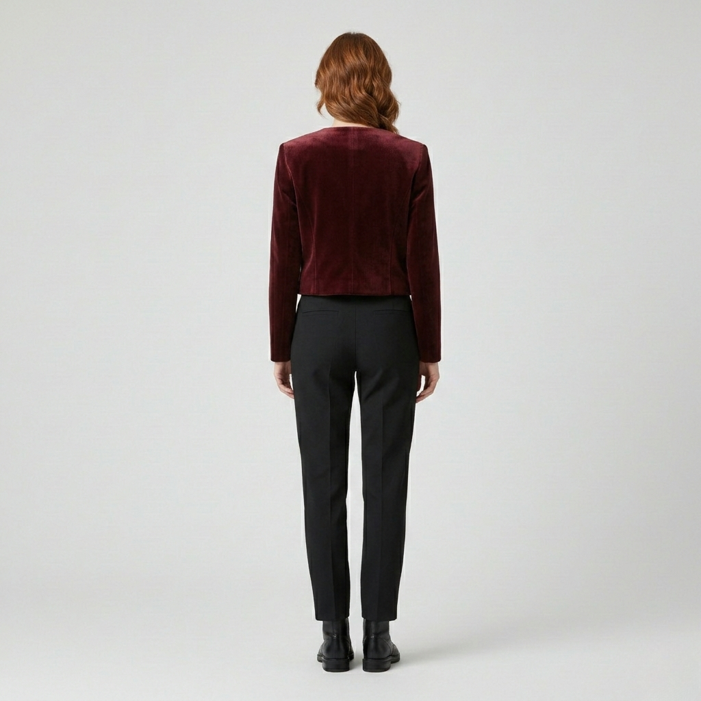 Women's Velvet-Touch Cropped Jacket