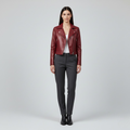 Women's Cropped Zip Moto Jacket