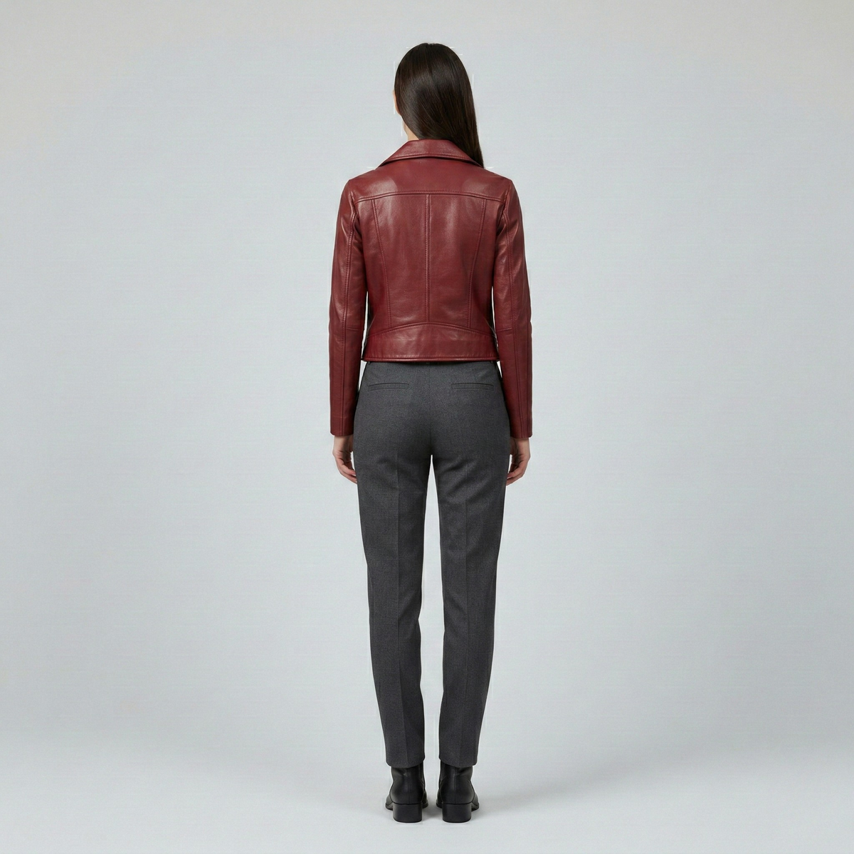 Women's Cropped Zip Moto Jacket