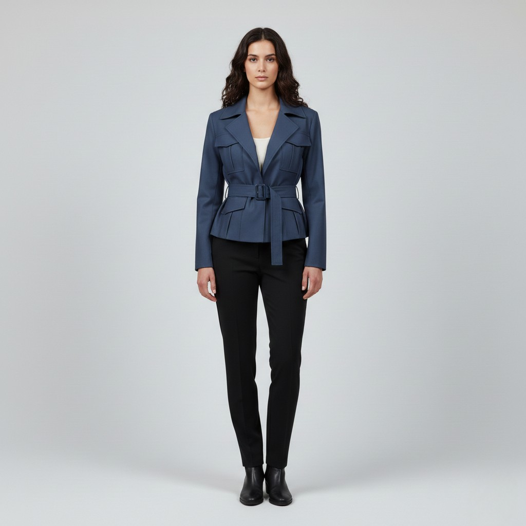 Women's Belted Cargo Utility Jacket