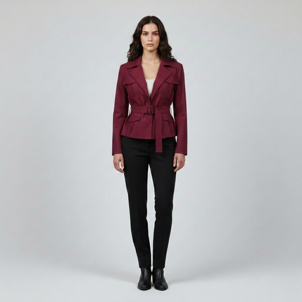 Women's Belted Cargo Utility Jacket