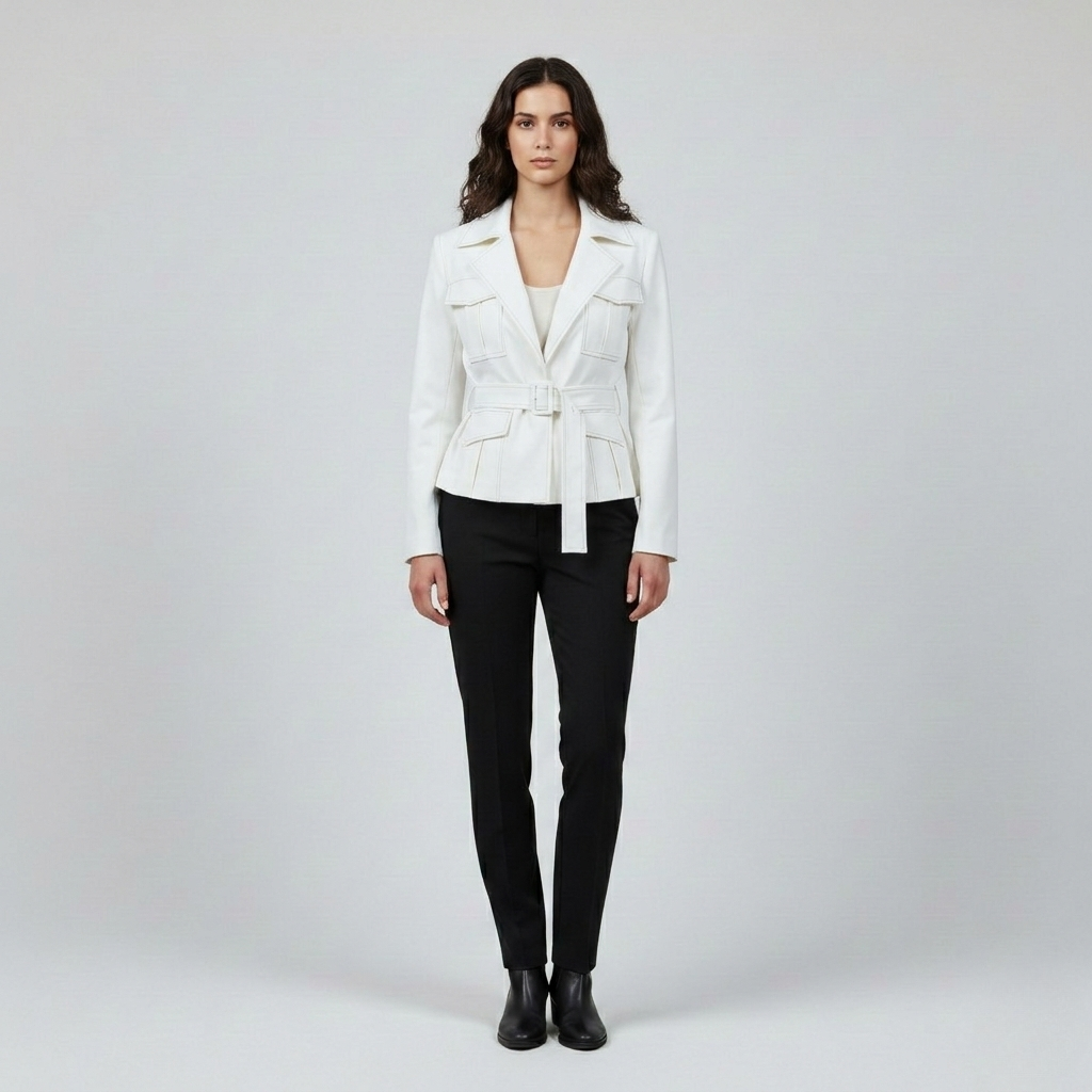 Women's Belted Cargo Utility Jacket
