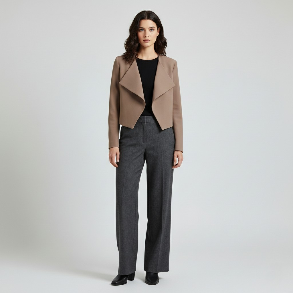 Women's Cropped Collarless Blazer