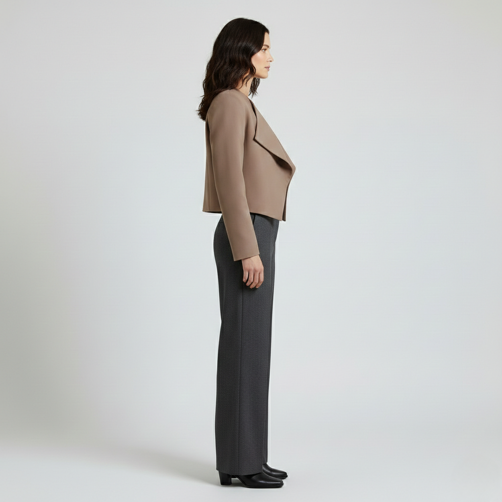 Women's Cropped Collarless Blazer