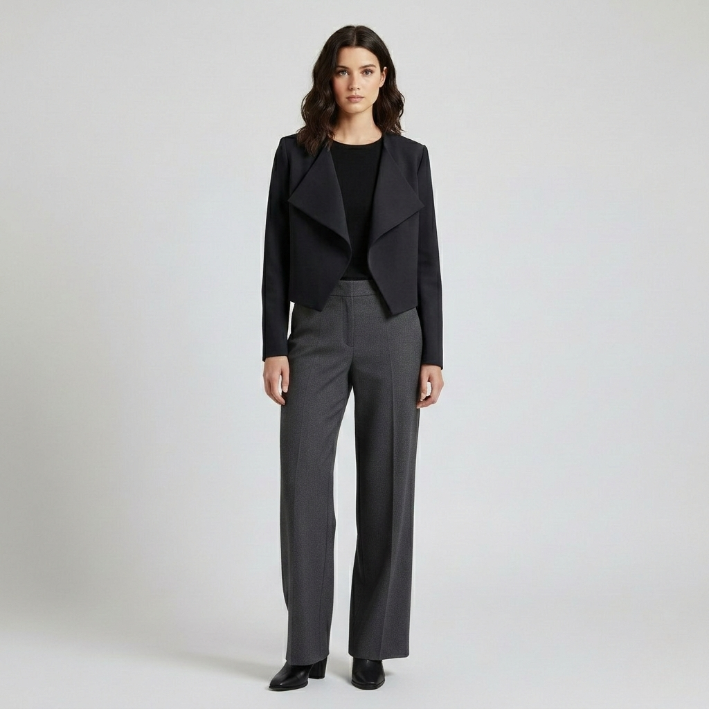 Women's Cropped Collarless Blazer