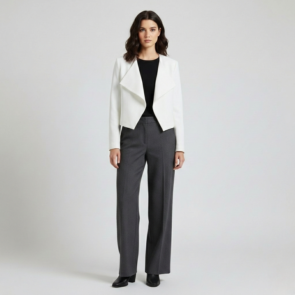 Women's Cropped Collarless Blazer