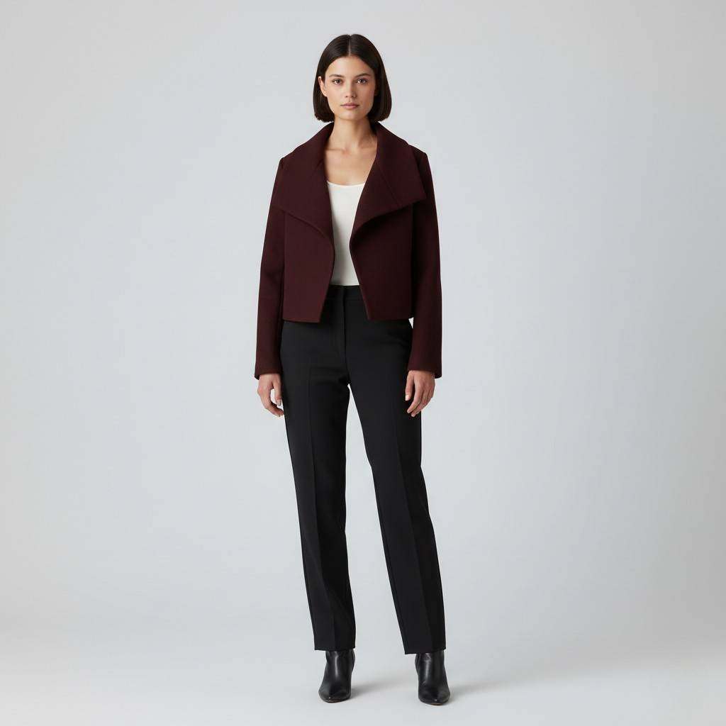 Women's Cropped Cowl-Collar Jacket