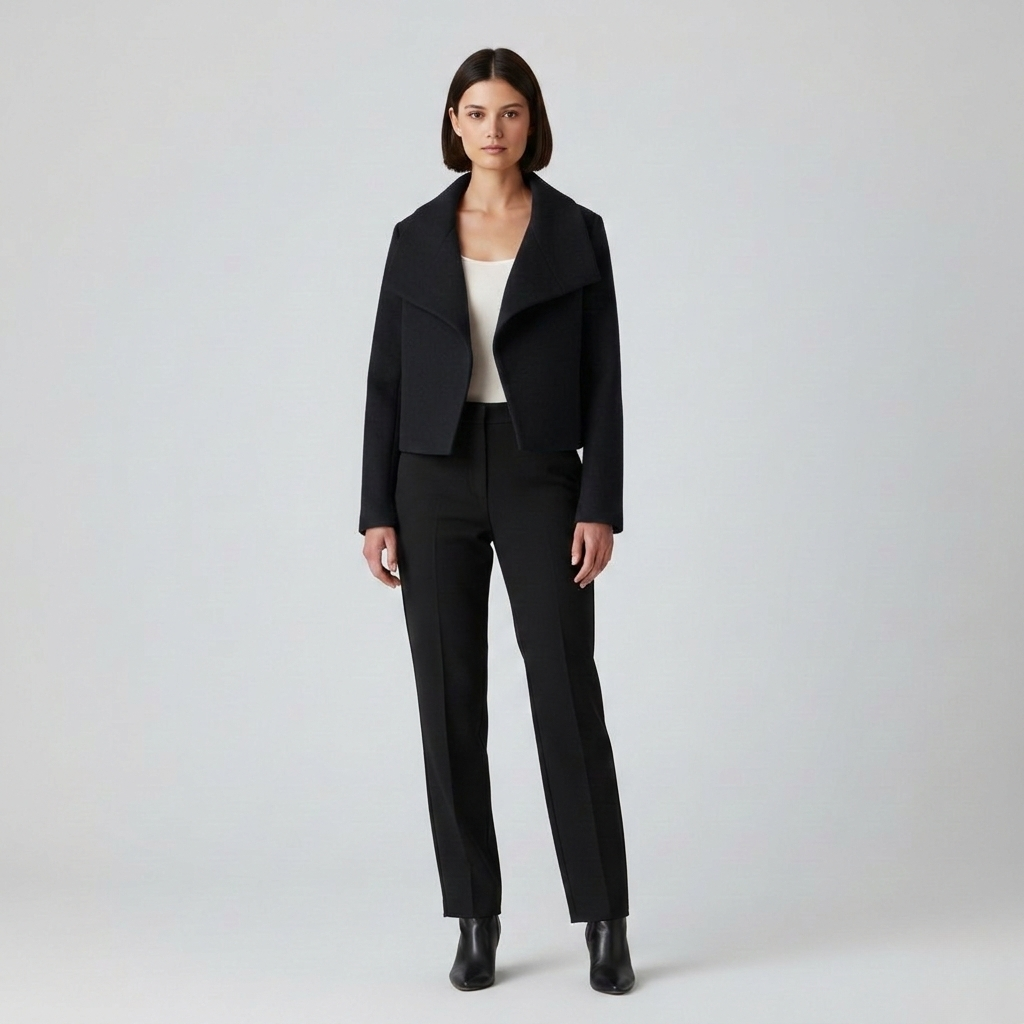 Women's Cropped Cowl-Collar Jacket
