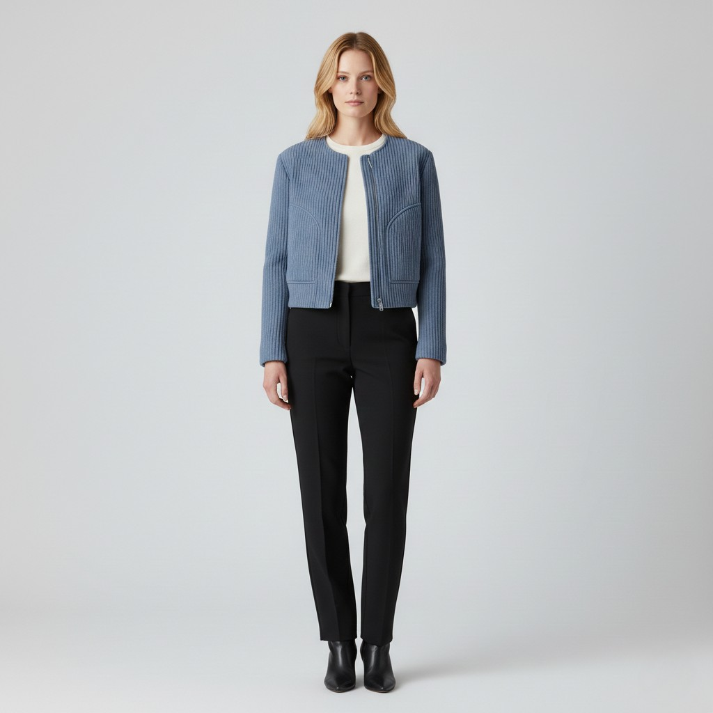 Women's Ribbed-Knit Cropped Jacket