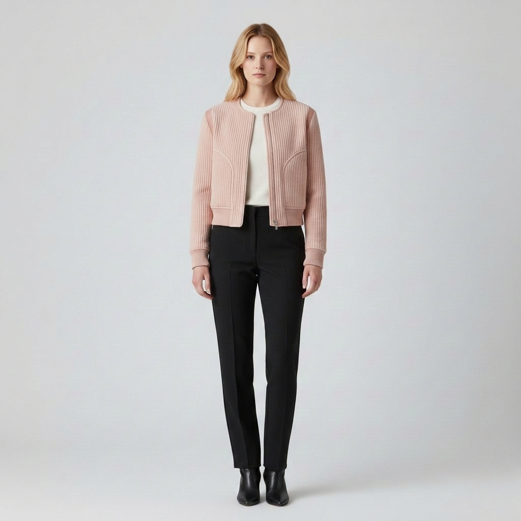 Women's Ribbed-Knit Cropped Jacket