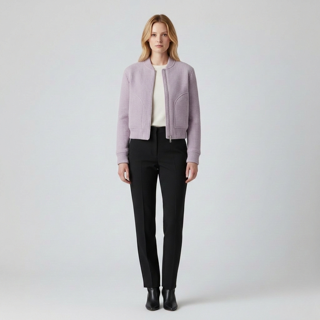 Women's Ribbed-Knit Cropped Jacket
