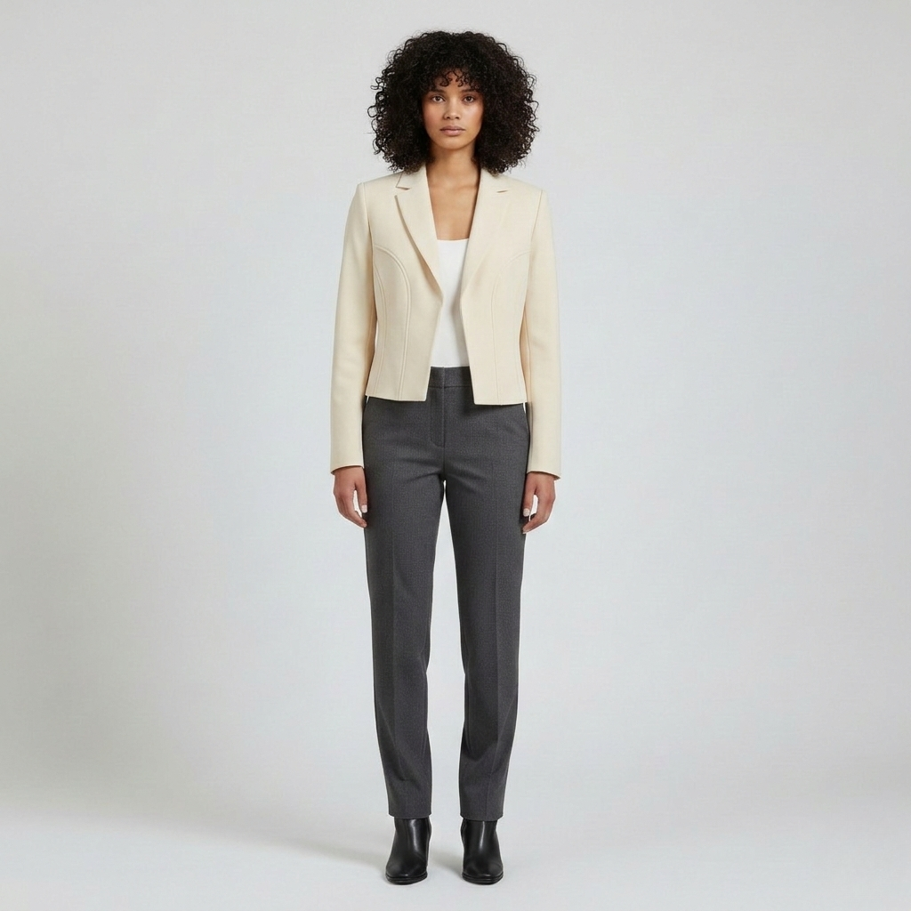 Women's Waist-Contoured Cropped Blazer