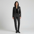 Women's Cropped Coated Faux-Leather Jacket