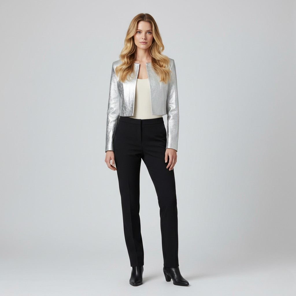Women's Liquid-Metal Cropped Jacket